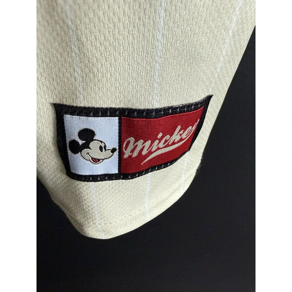 Disney Boys Mickey Mouse Jersey‎ Top Baseball Button Down Sz XXL 18 Pinstripes